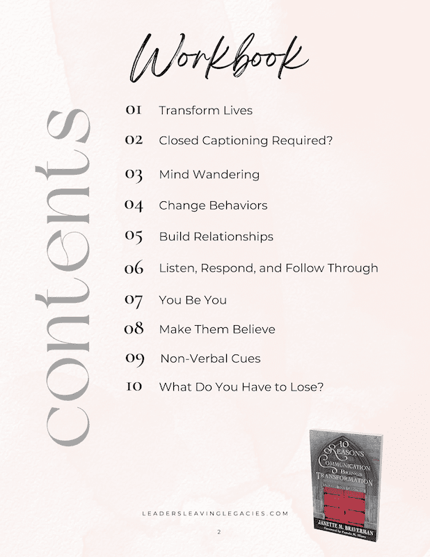 10 Reasons Communication Brings Transformation: Unleash Your Greatness Workbook - Image 2